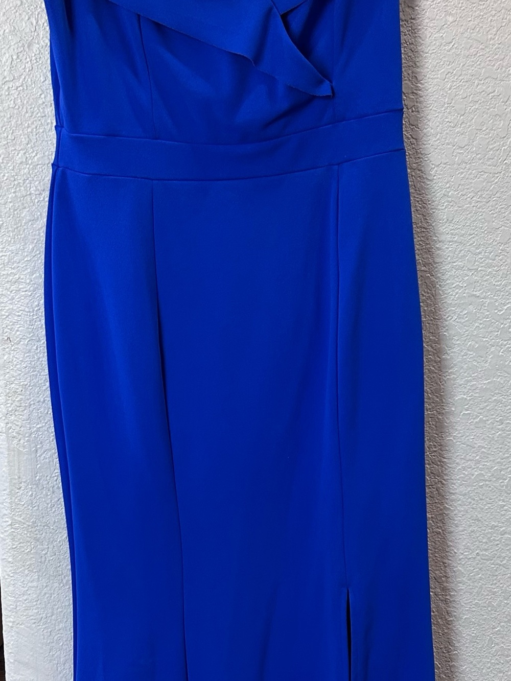 Maxi Dress in Electric Blue with Ruffle Detail